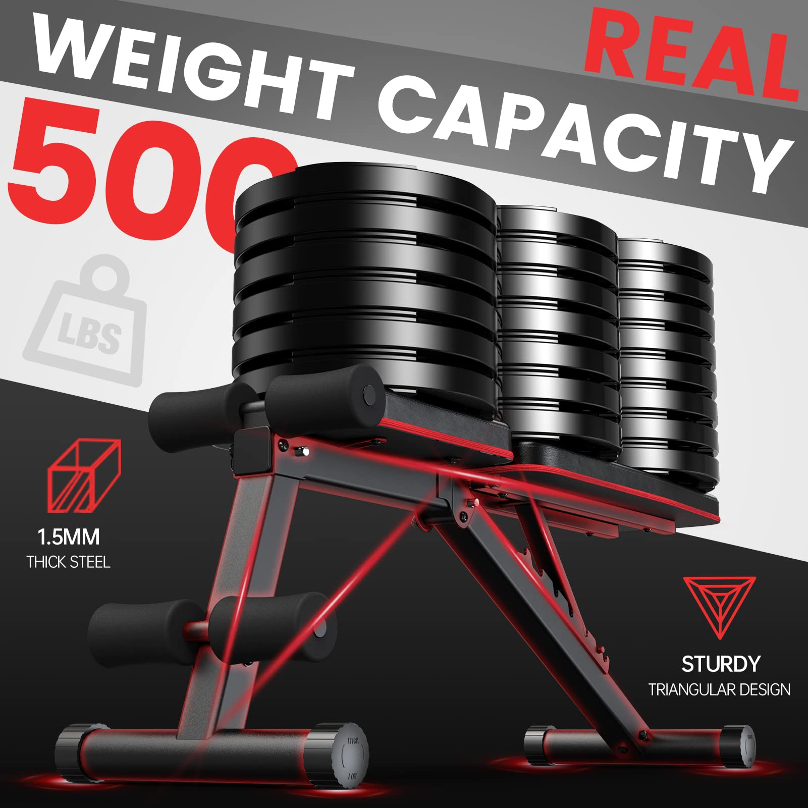 PASYOU Hantelbank Klappbar Verstellbar, Multifunktions Trainingsbank Schrägbank für Ganzkörper-workout,7 in 1 Fitnessbank für zu Hause oder im Fitnessstudio, 230kg Gewichtskapazität